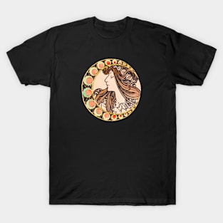 Mucha Vintage Moon Lady 02 T-Shirt